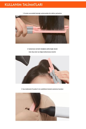 APIEU Easy Hair Dry Brush Saç Şekillendirme Fırçası Hacim ve Kolay Şekil İçin Isıya Dayanıklı