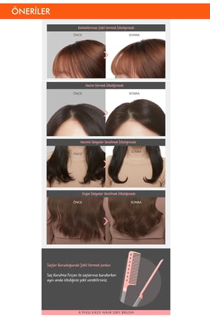 APIEU Easy Hair Dry Brush Saç Şekillendirme Fırçası Hacim ve Kolay Şekil İçin Isıya Dayanıklı