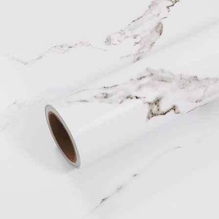 Evimdeyokyok Beyaz Mermer Desenli Yapışkanlı Kaplama Kağıdı 5 Metre 60 cm