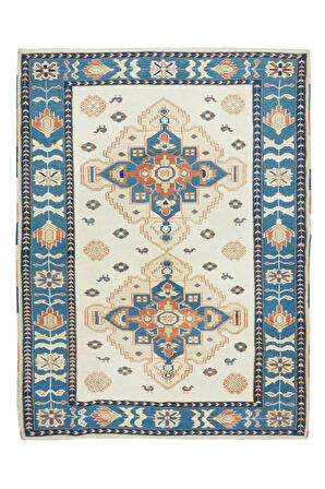 138x192 cm Yeni El Yapımı Uşak Halısı, Modern Oturma Odası Halısı, %100 Yün