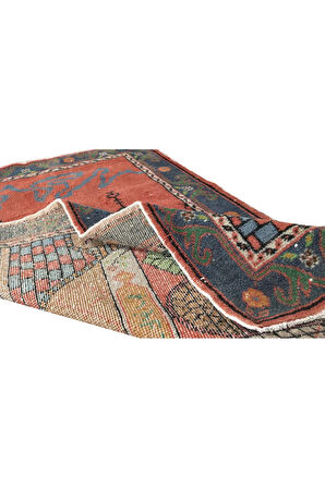 95x164 cm 1960'lı Yıllar El Yapımı Cami Motifli Seccade, Yünlü Orta Anadolu Halısı