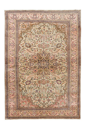 143x212 cm Madalyon Desenli Modern El Yapımı Alan Halısı, %100 Yün