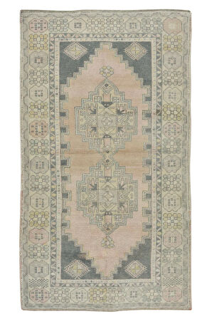 118x211 cm Geleneksel El Yapımı Yünlü Halı, 1950 civarı