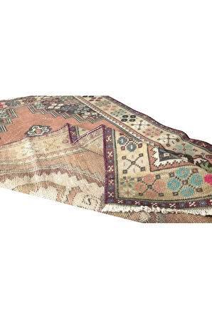 100x167 cm Eski Oryantal Halı, El Yapımı Kabile Tarzı Yün Halı