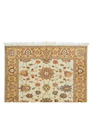 171x238 cm El Düğümlü Çiçekli Halı, Otantik Halı, %100 Yün, Eski El Yapımı Halı