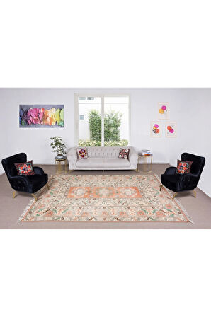 245x330 cm Türkiye'den Modern El Düğümlü Büyük Alan Halısı / Milas, %100 Yün