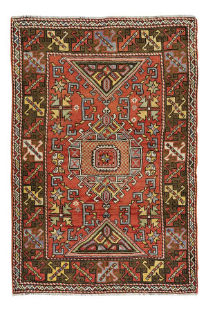 119x173 cm Ev, Ofis Dekoru için Eski El Yapımı Geleneksel Yün Halı