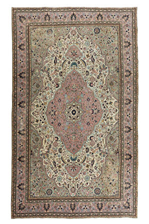 193x315 Cm Eski El Yapımı Türk Yünü Alan Halısı, Yünlü Dekoratif Halı, Modern Oturma Odası Halısı