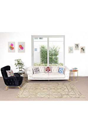180x265 cm El Düğümlü Eski Türk Milas Halısı, %100 Yün, Türünün Tek Örneği Benzersiz Halı