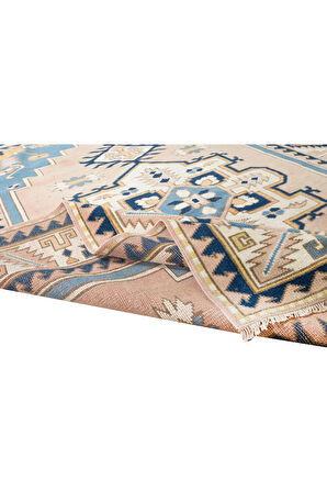 165x221 cm Çağdaş El Yapımı Geometrik Desenli Ofis ve Ev Dekoru Halı, %100 Yün