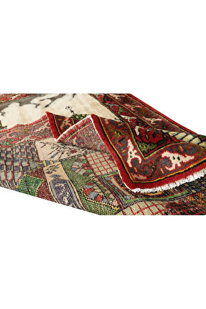 105x172 cm Benzersiz Eski El Yapımı Seccade, Cami Desenli Halı