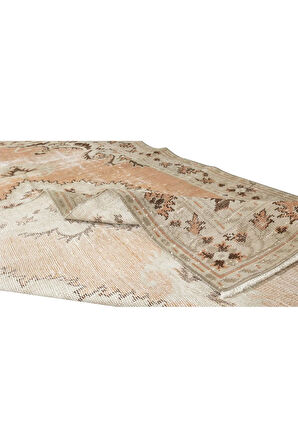 150x282 cm Eski El Yapımı Türk Yün Madalyon Tasarımlı Alan Halısı