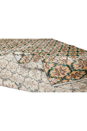 160x270 cm Çiçek Desenli Eski El Düğümlü Yünlü Yer Halısı Ofis ve Ev Dekorasyonu için