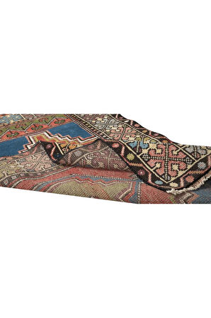 92x170 cm El Yapımı Anadolu Şark Halısı, Dekoratif Tribal Stil Eski Yünlü Halı