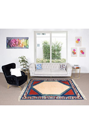 186x218 cm Çağdaş Alan Halısı. %100 Yün, Doğal Boyalar, Modern Halı