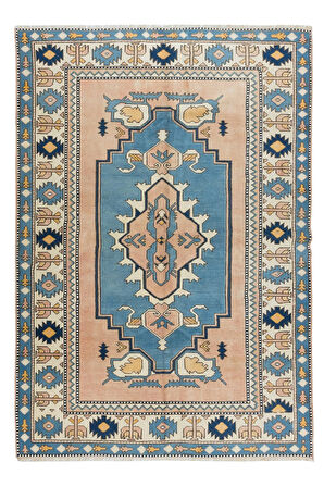 185x256 cm Ev Dekoru Alan Halısı, Modern El Yapımı Geometrik Desenli Halı, %100 Yün