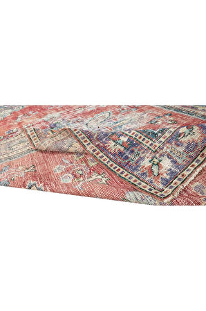 200x290 cm Madalyon Tasarımlı Eski El Düğümlü Alan Halısı, Dekoratif El Yapımı Halı