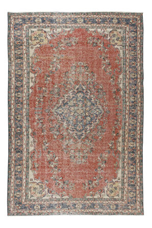 207x305 cm Oturma Odası Dekoru için Eski El Yapımı Halısı, Ev Dekoru Halı, Yün ve Pamuktan yapıldı