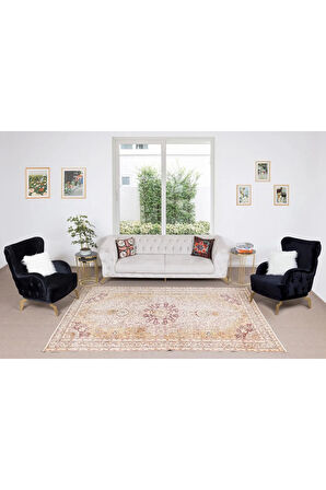 198x296 cm Madalyonlu Halı, El Dokuma Halı, %100 Yün, Eski El Düğümlü Halı