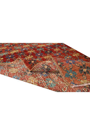 96x279 cm Koridor Dekoru için Çiçek Desenli El Yapımı Eski Yolluk Halı, Antre Hol Halı