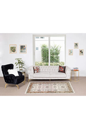 120x214 cm Çiçekli Otantik El Yapımı Eski Yünlü Halı, Eşsiz Türk Halısı