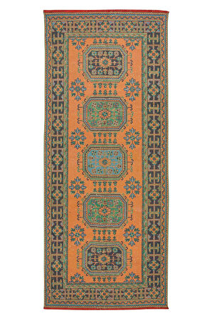 137x334 cm Koridor veya Giriş Yolu Dekoru için Eski El Yapımı Yünlü Yolluk Halı, Antre Hol Halı