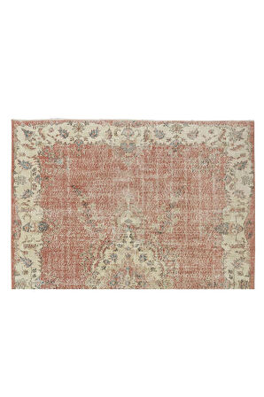 200x274 cm El Düğümlü Eski Anadolu Uşak Yün Bölge Halısı, Geleneksel 1960'lar Halı