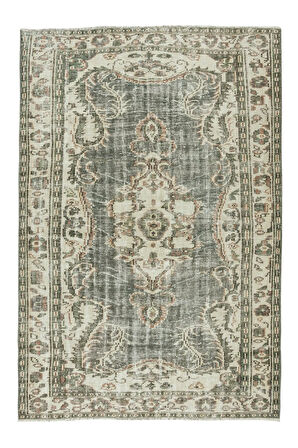 160x247 cm El Düğümlü Türk Uşak Halısı, Eski Yün Halı, El Yapımı Halı