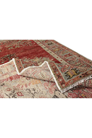 96x171 cm El Yapımı Halı, 1960 civarı, Eski Yün ve Pamuklu Halı