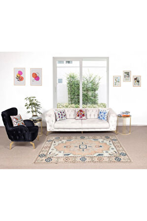 181x234 cm Modern El Dokuma Halı, El Yapımı Geometrik Tasarım Halı, %100 Yün