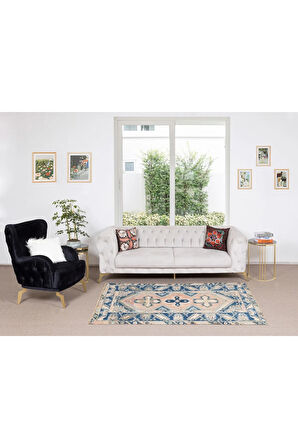 116x197 cm Ev ve Ofis Dekoru için Eski El Yapımı Yünlü Halısı