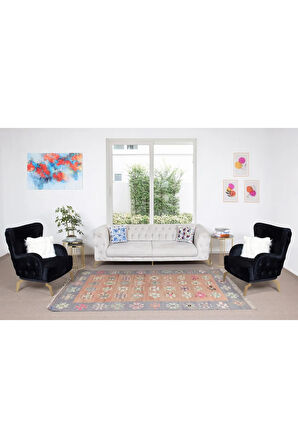 164x279 cm El Yapımı Eski Çok Renkli Kilim, Düz Dokuma Yün Zemin Kaplaması