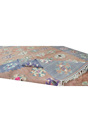 164x279 cm El Yapımı Eski Çok Renkli Kilim, Düz Dokuma Yün Zemin Kaplaması