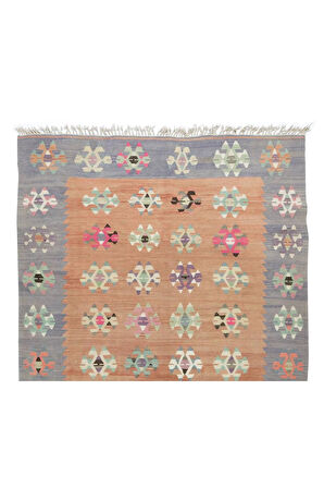 164x279 cm El Yapımı Eski Çok Renkli Kilim, Düz Dokuma Yün Zemin Kaplaması