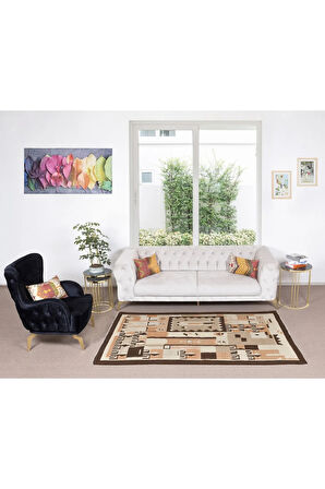 122x198 cm Eski El Dokuması Kilim, Türünün Tek Örneği Geometrik Desenli 1970'lerden Kilim