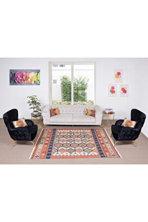 193x237 cm Eski Düz Dokuma Sanatı Kilim. Tamamen Yün. Benzersiz El Yapımı Halı