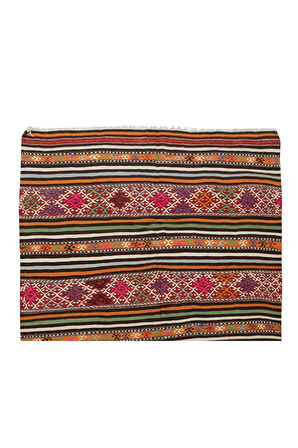 150x230 cm Çok Renkli El Dokuması Yün Kilim. 1970'lerden kilim