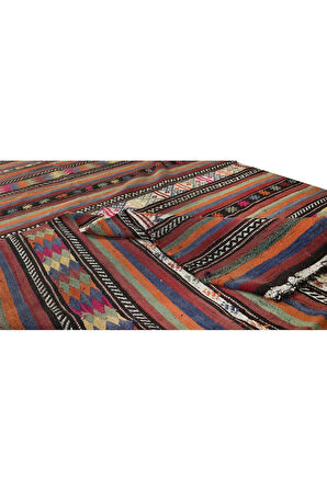 160x290 cm El Dokuması Yünden Yapılmış Kilim, Eski El Yapımı Türk Kilimi