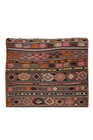 153x250 cm El Dokuması Eski Kilim. Düz Dokuma Tamamı Yün Kilim. Oturma Odası Kilimi