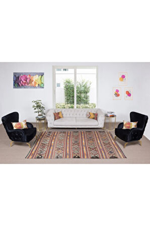 186x277 cm Düz Dokuma Eski Kilim, El Dokuması Kilim Halı. %100 Yün
