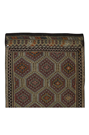 166x313 cm Benzersiz Eski Dekoratif El Dokuması Cicim Kilim. %100 Yün. Jijim Kilim