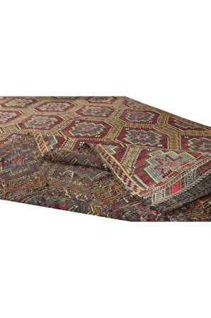 166x286 cm Benzersiz Eski Dekoratif El Dokuması Cicim Kilim. %100 Yün. Jijim Kilim