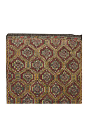 166x286 cm Benzersiz Eski Dekoratif El Dokuması Cicim Kilim. %100 Yün. Jijim Kilim