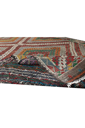 178x280 cm Eski Dekoratif El Dokuması Cicim Kilim. %100 Yün. Jijim Kilim Halı
