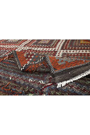 186x305 cm 1970'lerde Yapılmış Eski Dekoratif El Dokuması Cicim Kilim. %100 Yün