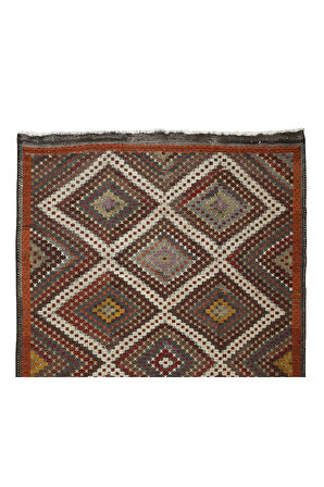 186x305 cm 1970'lerde Yapılmış Eski Dekoratif El Dokuması Cicim Kilim. %100 Yün