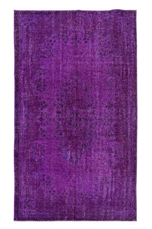 175x302 cm Mor Tonlarda El Dokuması Halı, Modern El Düğümlü Halı, Eski Türk Halısı