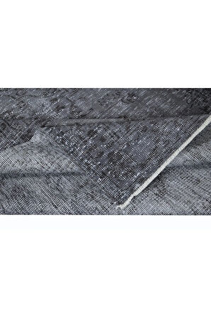165x277 cm Gri Oturma Odası Halısı, Yenilenmiş Türk Halısı, El Düğümlü Alan Halısı