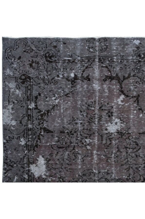 148x266 cm El Düğümlü Gri Halı, Modern El Dokuması Yün ve Pamuktan Yapılmış Alan Halısı