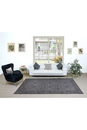 182x285 cm El Yapımı Türk Halısı, Gri El Dokuması Halı, Modern Yünlü Halı